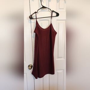 Flawed Burgundy Satin Like Slip Size 8
